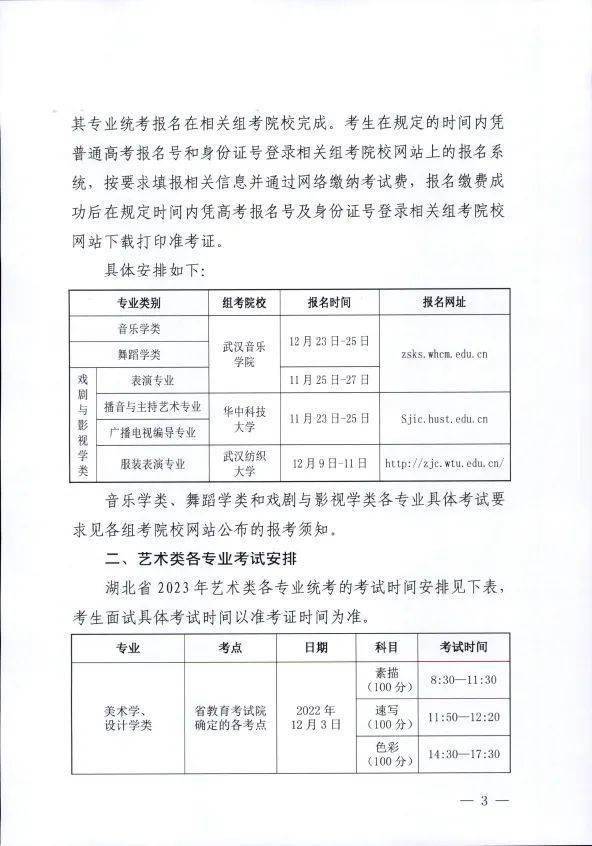 2023统考 | 广西省、湖北省 普通高校招生艺术类专业全区统一考试工作的通知