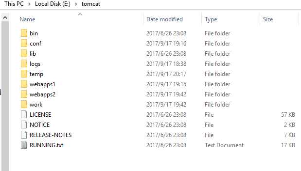 在Windows 10环境中通过单个Tomcat实例部署两个Web应用项目